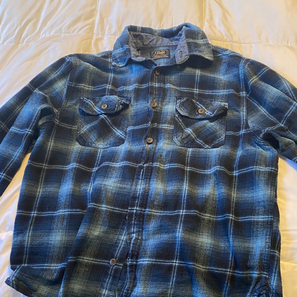 Jachs Navy and White Plaid Button Down Shirt